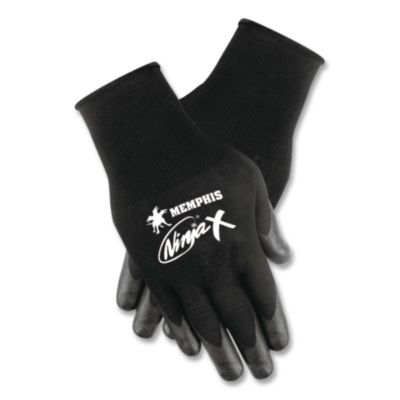 MCR Safety Ninja X Bi-Polymer Coated Gloves, Large, Black, Pair (CRWN9674L) CRWN9674L