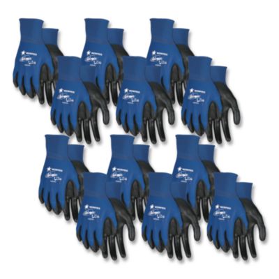 MCR Safety Ultra Tech TaCartonile Dexterity Work Gloves, Blue/Black, Large, Dozen (CRWN9696L) CRWN9696L