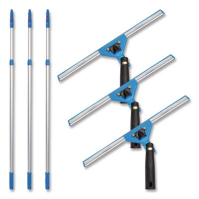 Gritt Commercial Pro Window Washing Kit with Swivel Squeegee and 6 ft Telescopic Pole