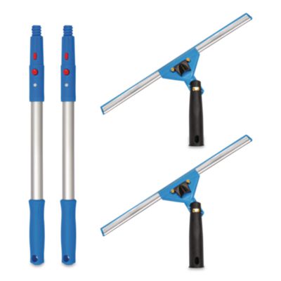 Gritt Commercial Pro Window Washing Kit with Swivel Window Squeegee and 20" Pole
