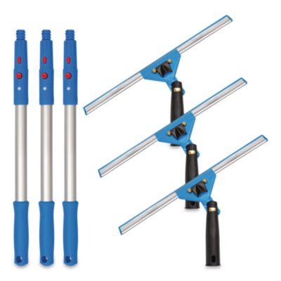 Gritt Commercial Pro Window Washing Kit with Swivel Window Squeegee and 20" Pole