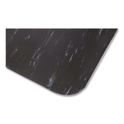 Crown Cushion-Step Marbleized Rubber Mat, 36 x 72, Black (CWNCU3672BK) CWNCU3672BK