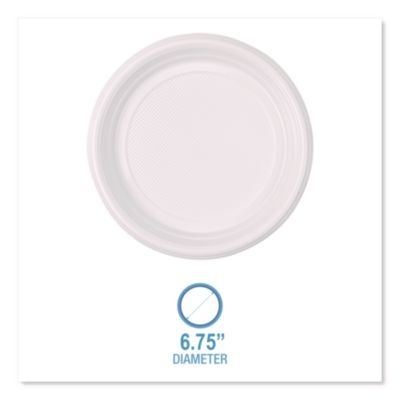 Boardwalk Hi-Impact Plastic Dinnerware, Plate, 6" Dia, White, 1,000/carton (BWKPLTHIPS6WH) BWKPLTHIPS6WH