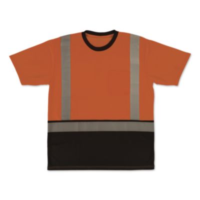 ergodyne® GloWear 8286BK Class 2 Essential Hi-Vis T-Shirt with Black Bottom