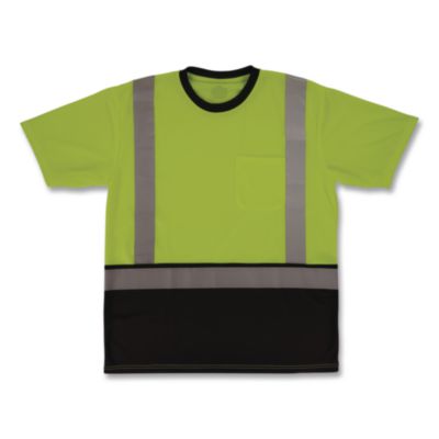 ergodyne® GloWear 8286BK Class 2 Essential Hi-Vis T-Shirt with Black Bottom