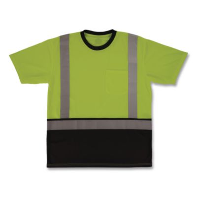 ergodyne® GloWear 8286BK Class 2 Essential Hi-Vis T-Shirt with Black Bottom