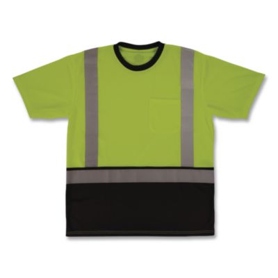 ergodyne® GloWear 8286BK Class 2 Essential Hi-Vis T-Shirt with Black Bottom