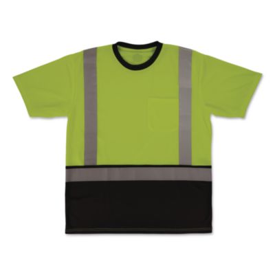 ergodyne® GloWear 8286BK Class 2 Essential Hi-Vis T-Shirt with Black Bottom
