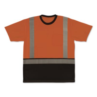 ergodyne® GloWear 8286BK Class 2 Essential Hi-Vis T-Shirt with Black Bottom