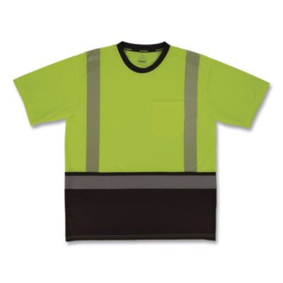 ergodyne® GloWear 8294BK Class 2 Performance Hi-Vis T-Shirt with Black Bottom