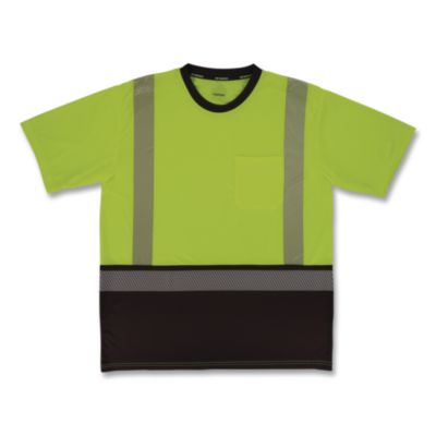 ergodyne® GloWear 8294BK Class 2 Performance Hi-Vis T-Shirt with Black Bottom