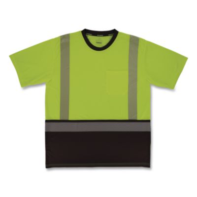 ergodyne® GloWear 8294BK Class 2 Performance Hi-Vis T-Shirt with Black Bottom
