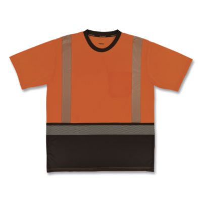 ergodyne® GloWear 8294BK Class 2 Performance Hi-Vis T-Shirt with Black Bottom