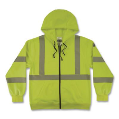 ergodyne® GloWear 8305W Class 3 Women's Performance Hi-Vis Hooded Zip-Up Sweatshirt