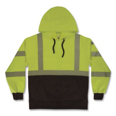 ergodyne® GloWear 8317BK Class 3 Performance Hi-Vis Hooded Sweatshirt with Black Bottom