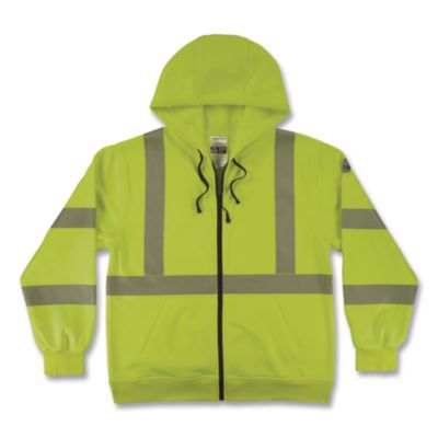 ergodyne® GloWear 8305W Class 3 Women's Performance Hi-Vis Hooded Zip-Up Sweatshirt