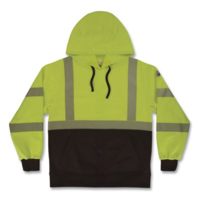 ergodyne® GloWear 8317BK Class 3 Performance Hi-Vis Hooded Sweatshirt with Black Bottom