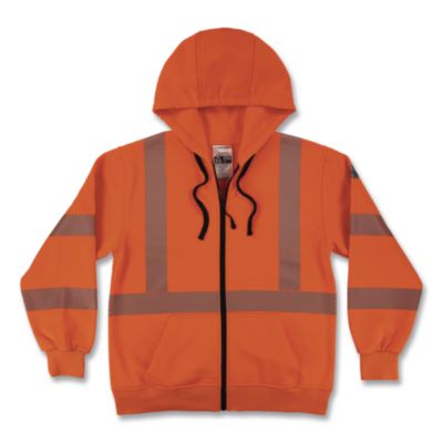 ergodyne® GloWear 8305W Class 3 Women's Performance Hi-Vis Hooded Zip-Up Sweatshirt