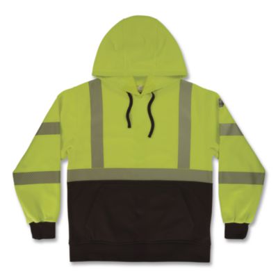 ergodyne® GloWear 8317BK Class 3 Performance Hi-Vis Hooded Sweatshirt with Black Bottom