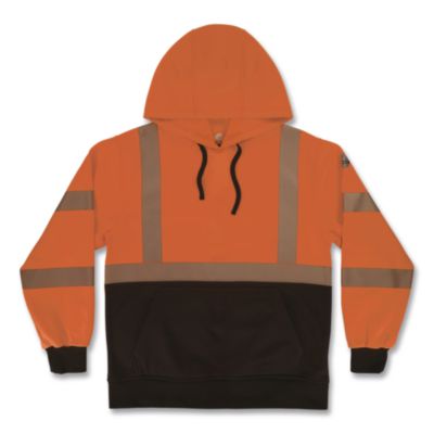 ergodyne® GloWear 8317BK Class 3 Performance Hi-Vis Hooded Sweatshirt with Black Bottom