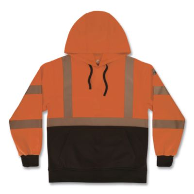 ergodyne® GloWear 8317BK Class 3 Performance Hi-Vis Hooded Sweatshirt with Black Bottom