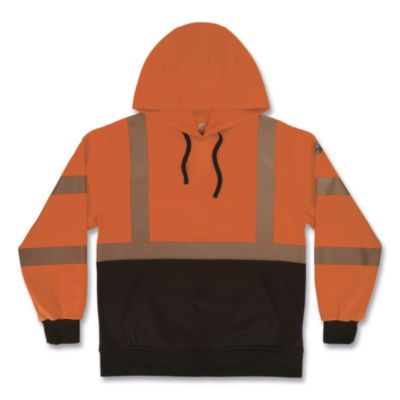 ergodyne® GloWear 8317BK Class 3 Performance Hi-Vis Hooded Sweatshirt with Black Bottom