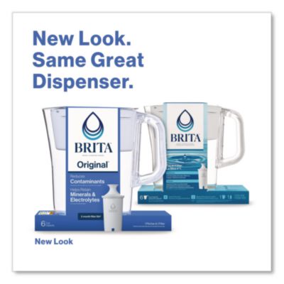 Brita Small 6-Cup Water Filter Pitcher with 1 Standard Filter, Bright White/Clear, 2/Carton (CLO36089) CLO36089