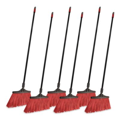 O-Cedar Commercial Maxistrong Angle Broom, 56" Handle, Black, 6/carton (DVOCB064205) DVOCB064205