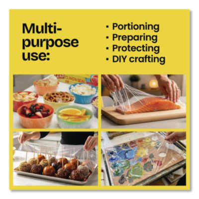 Glad Cling%27N Seal Plastic Food Wrap, 200 Square Foot Roll, Clear, 12 Rolls/Carton (CLO00020CT) CLO00020CT