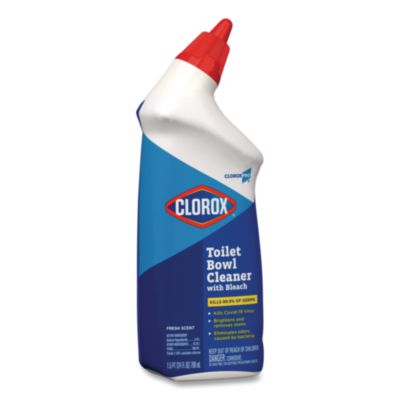 Clorox Toilet Bowl Cleaner with Bleach, Fresh Scent, 24 oz Bottle (CLO00031EA) CLO00031EA
