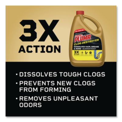 Liquid Plumr Pro-Strength Full Clog Destroyer Plus PipeGuard, Gel, 80 oz, 6/Carton (CLO00228CT) CLO00228CT