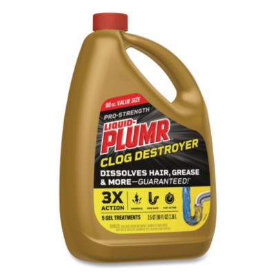Liquid Plumr Pro-Strength Full Clog Destroyer Plus PipeGuard, Gel, 80 oz (CLO00228EA) CLO00228EA