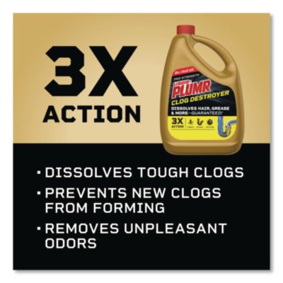 Liquid Plumr Pro-Strength Full Clog Destroyer Plus PipeGuard, Gel, 80 oz (CLO00228EA) CLO00228EA