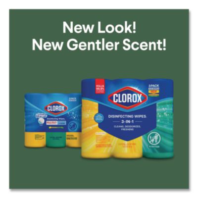 Clorox Disinfecting Wipes, 1-Ply, 7 x 8, Fresh Scent/Citrus Blend, 35/Canister, 3/Pack, 5 Packs/Carton (CLO30112CT) CLO30112CT