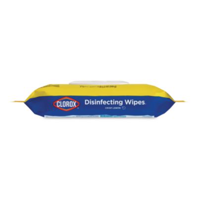 Clorox Disinfecting Wipes, Easy Pull Pack, 1-Ply, 8 x 7, Lemon Scent, White, 75 Towels/Box, 6 Boxes/Carton (CLO31404) CLO31404