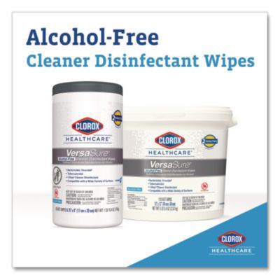 Clorox Healthcare VersaSure Cleaner Disinfectant Wipes, 1-Ply, 8 x 6.75, Original Scent, White, 85 Towels/Can (CLO31757EA) CLO31757EA