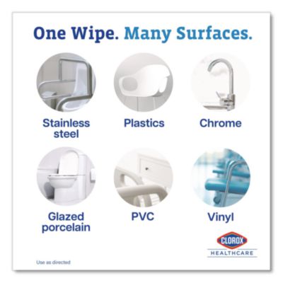 Clorox Healthcare VersaSure Cleaner Disinfectant Wipes, 1-Ply, 6.75 x 8, Fragranced, White, 150 Towels/Canister (CLO31758EA) CLO31758EA