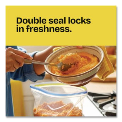 Glad Zipper Food Storage Sandwich Bags, 6.63 x 5.88, Clear, 50 Bags/Box, 12 Boxes/Carton (CLO57263) CLO57263