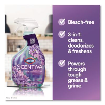 Clorox Scentiva Disinfecting Multi-Surface Cleaner, Lavender and Jasmine, 32 oz Spray Bottle (CLO60523EA) CLO60523EA