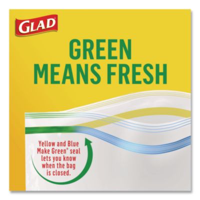 Glad Zipper Food Storage Bags, Snack, 3.25" x 6.63" x 9.31", Clear, 50 Bags/Box, 12 Boxes/Carton (CLO60741) CLO60741