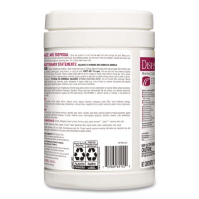 Clorox Healthcare Dispatch Hospital Cleaner Disinfectant Towels w/Bleach, 1-Ply, 6.75 x 8, Unscented, White, 150/Canister, 8 Canisters/Carton (CLO69150) CLO69150
