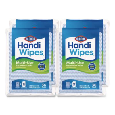 Clorox Handi Wipes, 21 X 11, Blue, 36 Wipes/pack, 4 Packs/carton (CLO78225) CLO78225