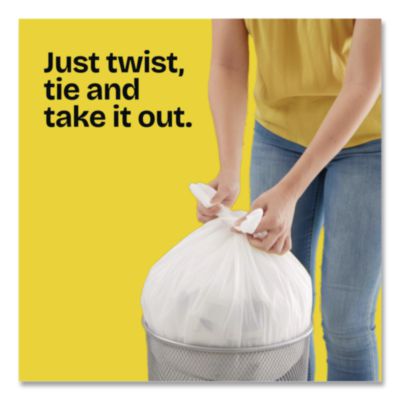 Glad Small Twist-Tie Garbage Bags, 4 gal, 0.74 mil, 23" x 21.63", 30/Box (CLO78817EA) CLO78817EA