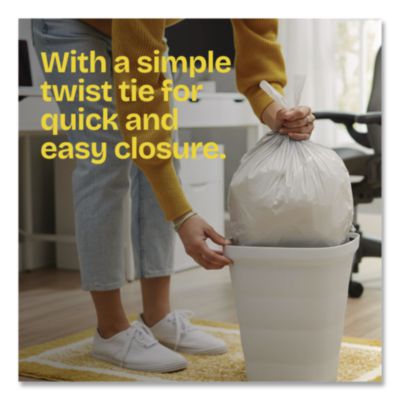 Glad Small Twist-Tie Garbage Bags, 4 gal, 0.74 mil, 23" x 21.63", 30/Box (CLO78817EA) CLO78817EA