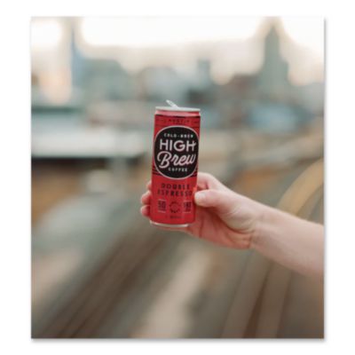 HIGH Brew Coffee Cold Brew Coffee + Protein, Double Expresso, 8 oz Can, 12/Pack (00500) HIH00500