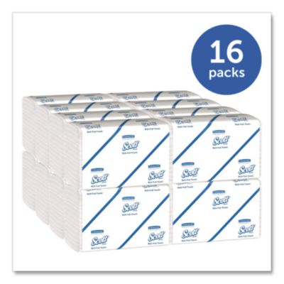 Scott Multi-Fold Towels, Absorbency Pockets, 1-Ply, 9.2 x 9.4, 250/Pack, 16 Packs/Carton (08009) KCC08009