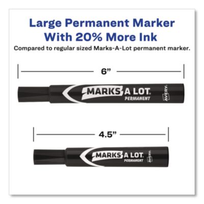 Avery Marks A Lot Large Desk-Style Permanent Marker Value Pack, Broad Chisel Tip, Black, 36/pack (98206) (AVE98206) AVE98206