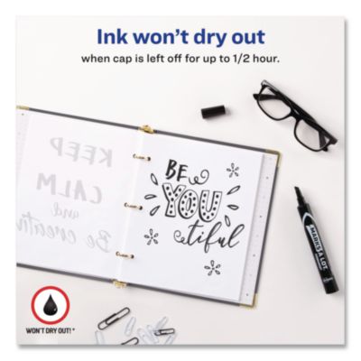 Avery Marks A Lot Large Desk-Style Permanent Marker Value Pack, Broad Chisel Tip, Black, 36/pack (98206) (AVE98206) AVE98206