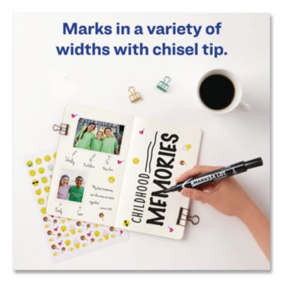 Avery Marks A Lot Large Desk-Style Permanent Marker Value Pack, Broad Chisel Tip, Black, 36/pack (98206) (AVE98206) AVE98206