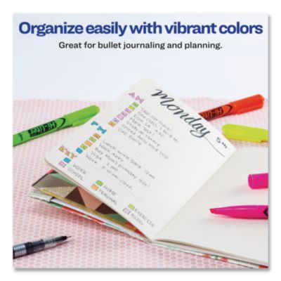 Avery Hi-Liter Pen-Style Highlighters, Fluorescent Pink Ink, Chisel Tip, Pink/black Barrel, Dozen (AVE23592) AVE23592